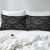 Adults Black Vintage Damask Floral Bedding Set King Size Gothic Bohemia Boho Flower Duvet Cover Gothic Skull Bedspread Cover