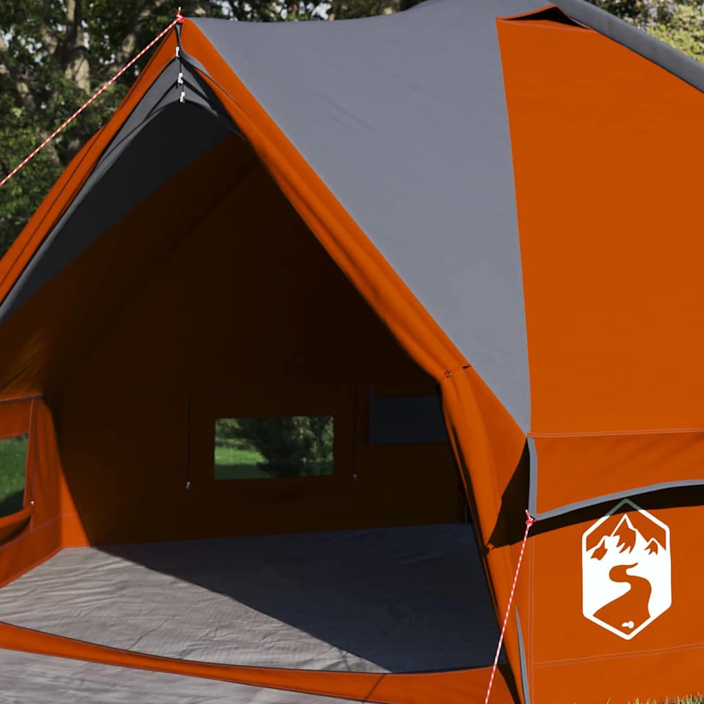 Teepee Tent for 6 Persons Gray and Orange 431 x 366 x 185 cm