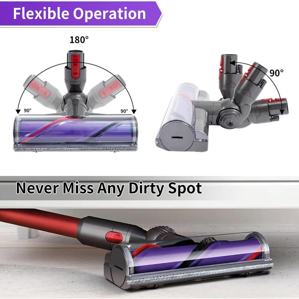 Direktantrieb Reinigungsbürste Kompatibel mit Dyson V7 V8 V10 V11 V15 Staubsauger Turbine für Hartholzböden Teppiche