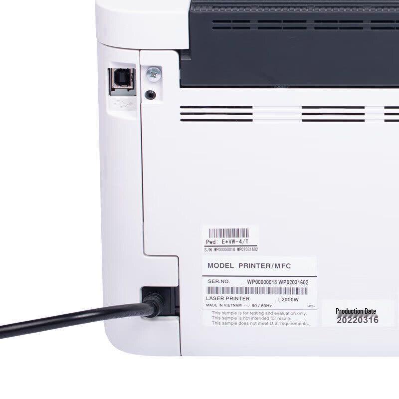 Lenovo L2000W Black and White Laser Printer CN Plug (adapter Included)