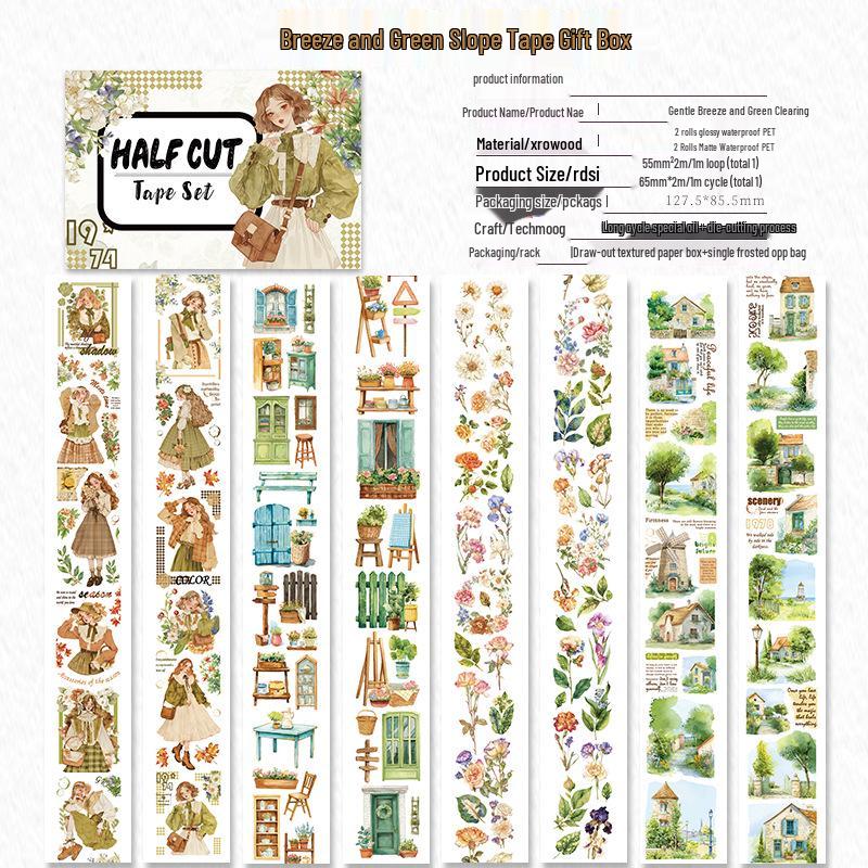Die-cut PET Washi Tape Set: Coffee Theme, European & American Style for Journaling & Decoration