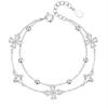 Double-Layer Four-Leaf Clover Bracelet in 925 Silver-Plate – Light Luxury Gift for Women, Ideal for Valentine's or Birthdays