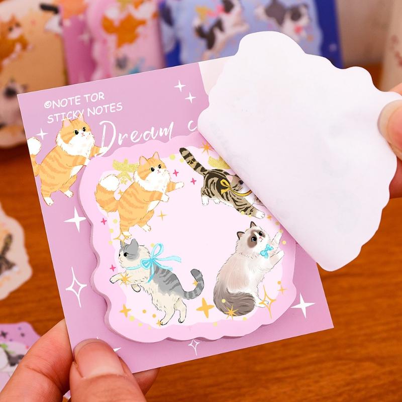 Gift Cartoon Cats and Dogs Animal Notes for Students Cute and Sticky Kawai Stationery Lovely Stickers Office School Supplies