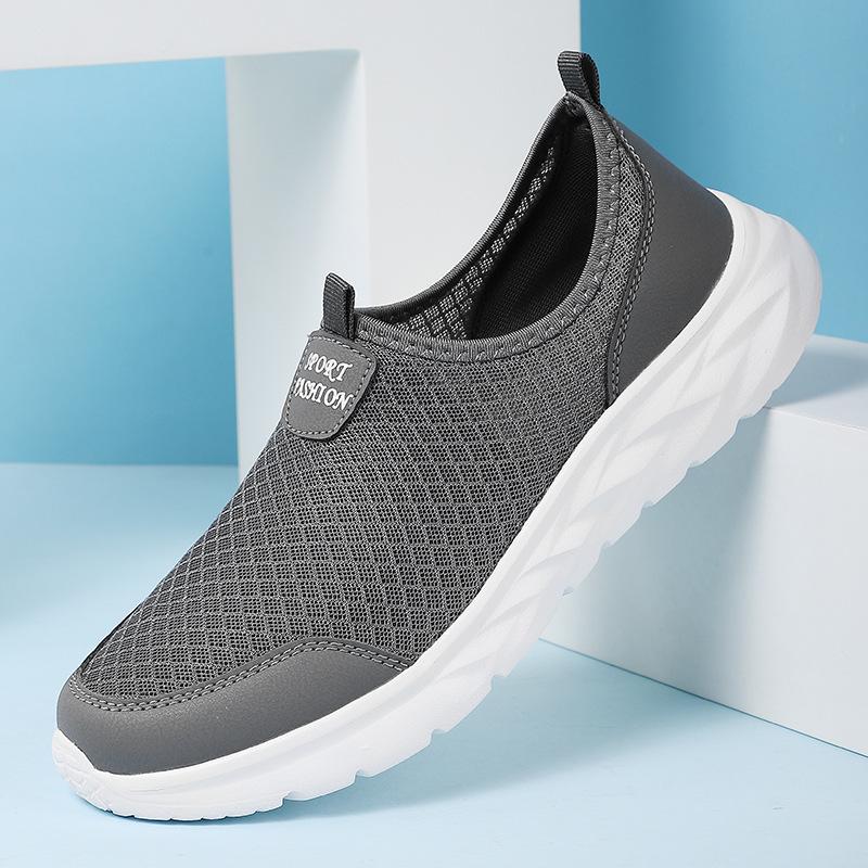 

Men s shoes spring and summer mesh mesh shoes fly-woven large size light casual sports shoes lazy shoes 47
