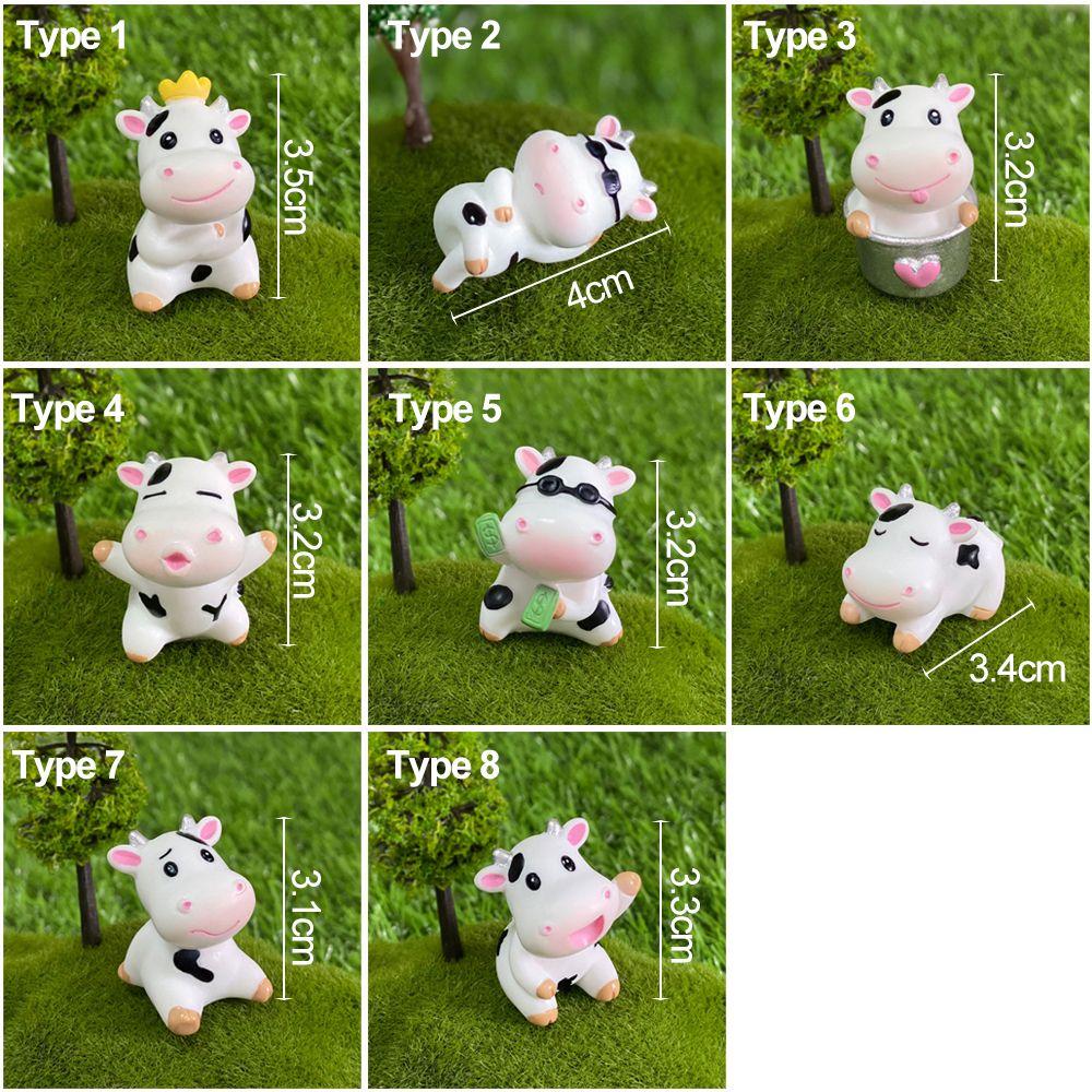 Landscape Home Decoration Little Statue Scene Animal Model Cartoon Cow Figurines Miniature Cattle