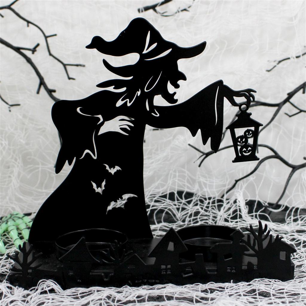 Witch Lamp Candlestick, Interesting Candlestick Ornaments, Horror Halloween Home Iron Candlestick Desktop Decoration