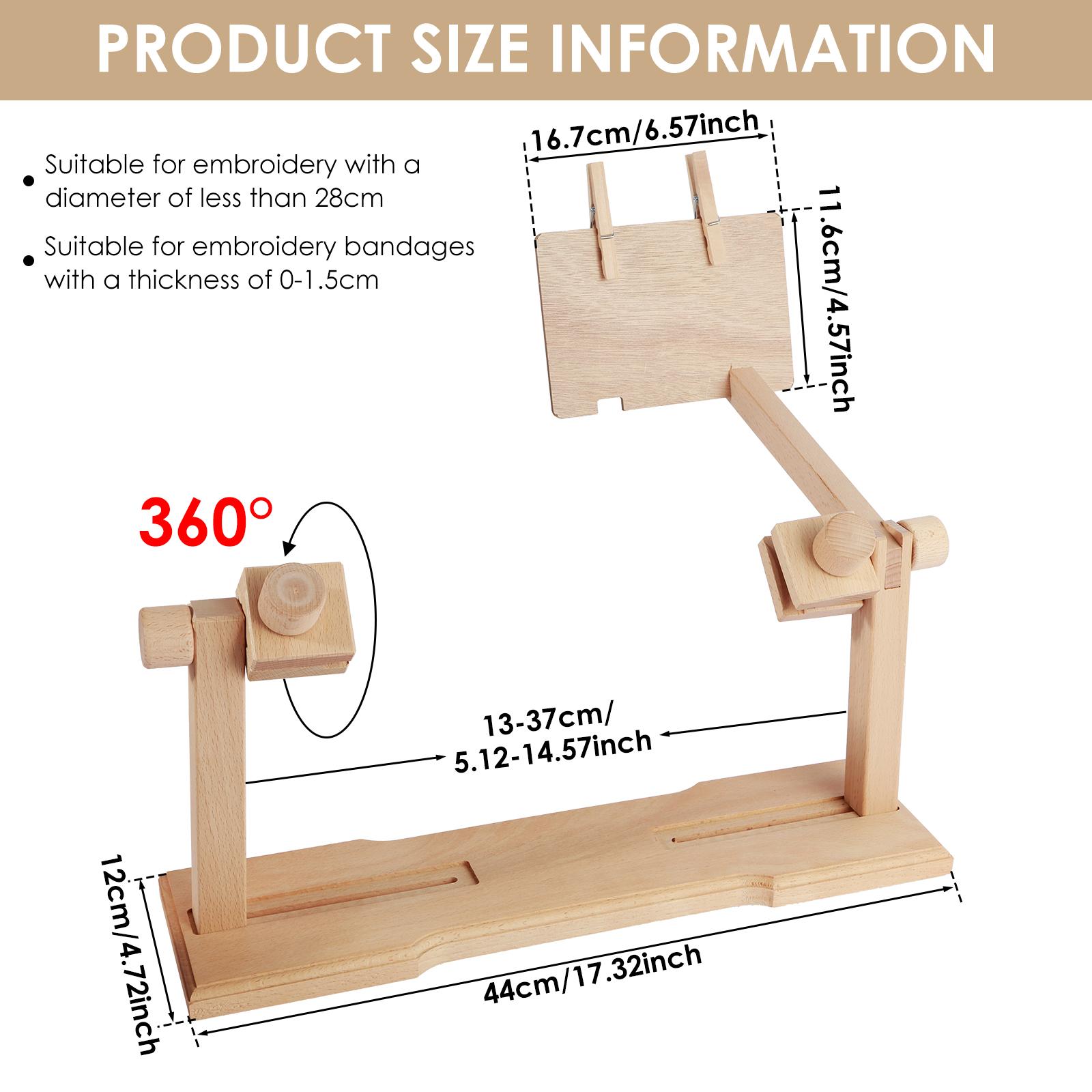 Подставка для пялец, регулируемый держатель для пялец, вращающаяся на 360° стойка для вышивки крестиком, подставка для вышивки из бука