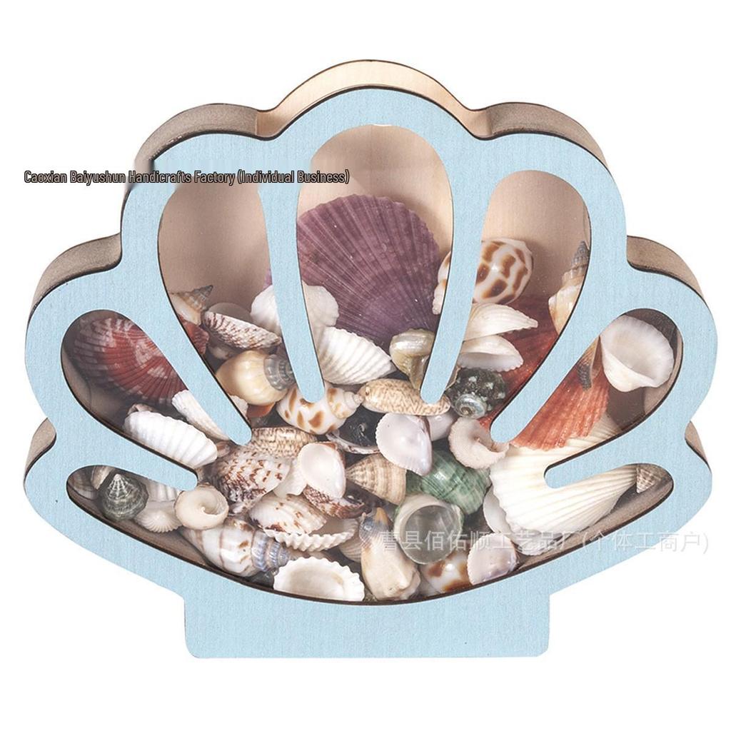 Starfish Wooden Shell Display & Storage Box - Beach Decor
