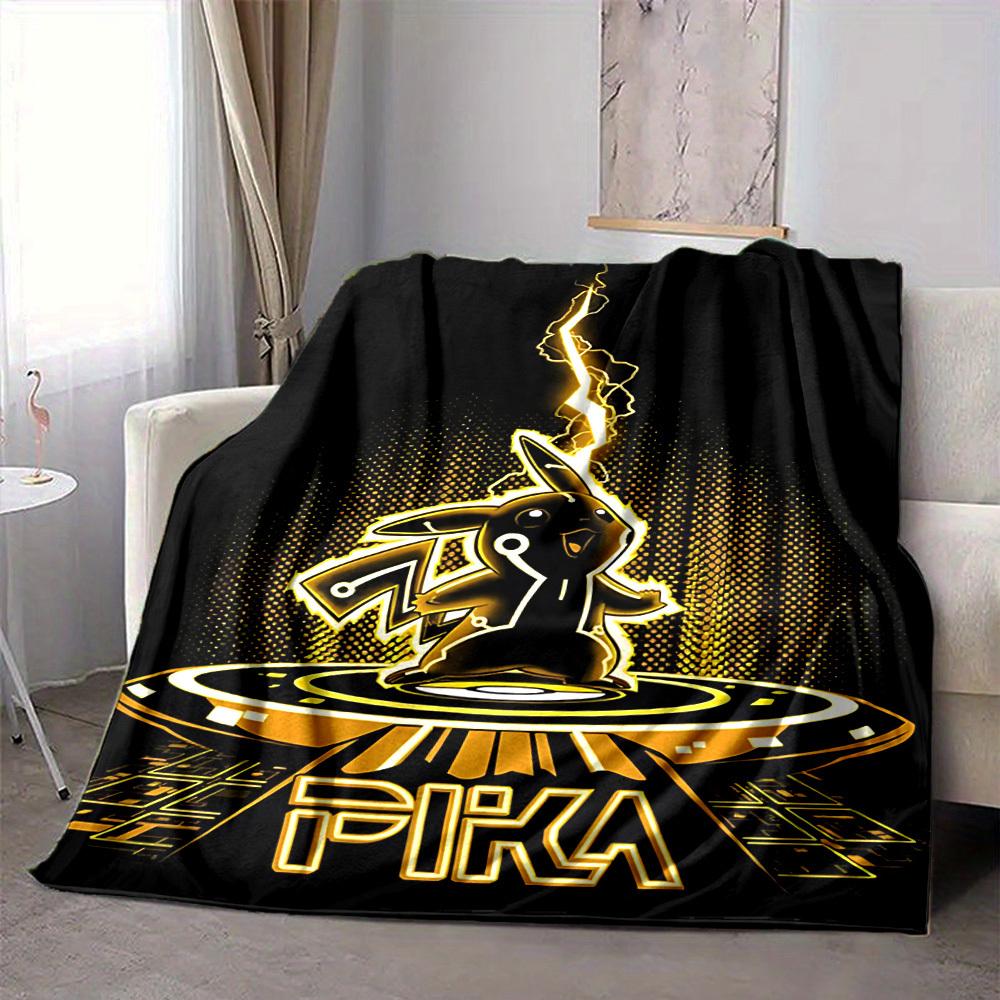 

1pc Pikachu Electric Flannel Blanket, Soft Skin Friendly with Digital Printing, Various Sizes Available for Family, Friends, Birthday 80x120cm