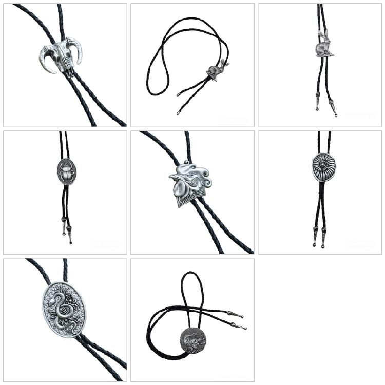 Animal Shape Pendant Bolo Tie for Man Women Bridegroom Wedding Necklace Evening Party Cowboy Necktie for Shirt Decors