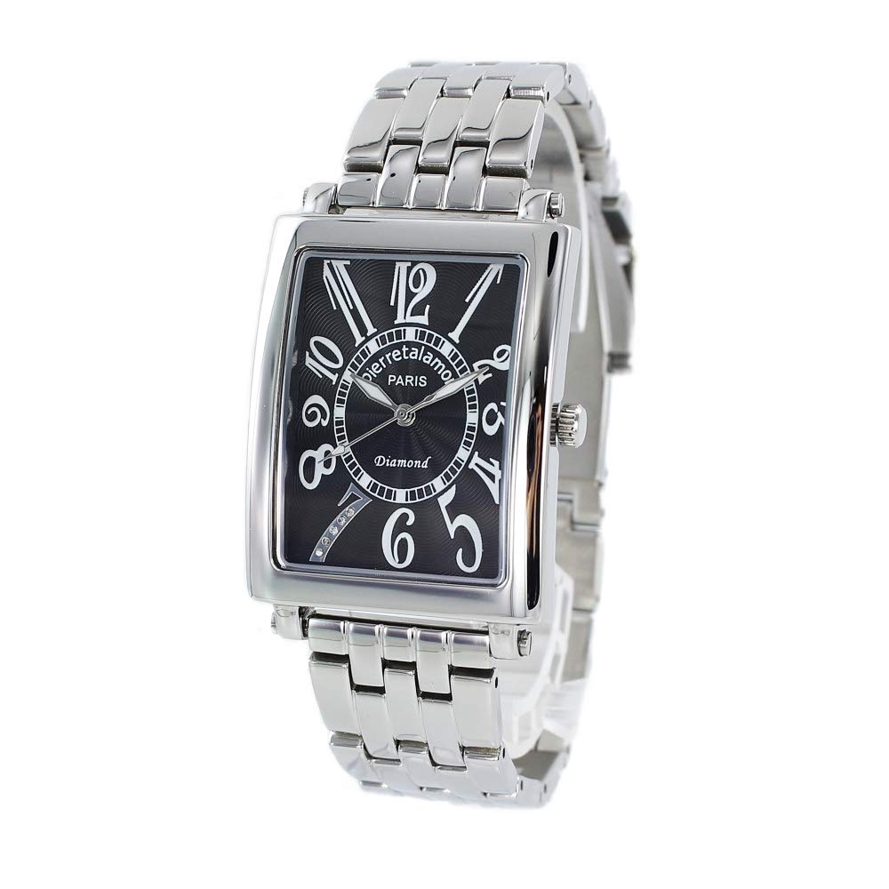 

[Pierre Talamon] PIERRE TALAMON Men s Byzantine Numerals Black Dial Silver PT-1003H-1 Watch [Parallel Import]