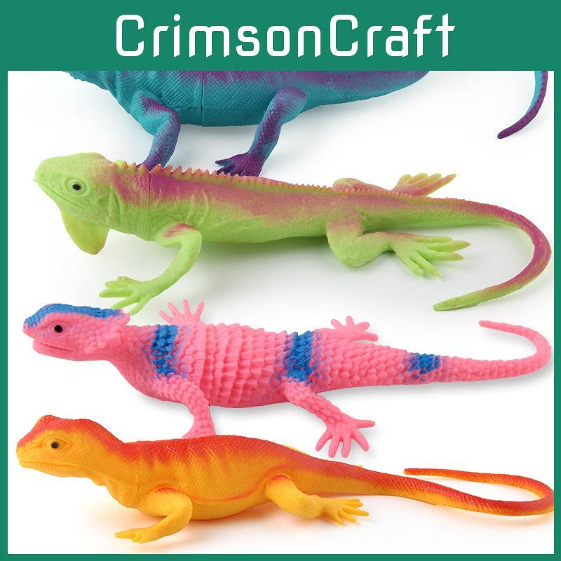 Forest Lizards Chameleon Reptile Model Soft Silicone For Kids And Collectors