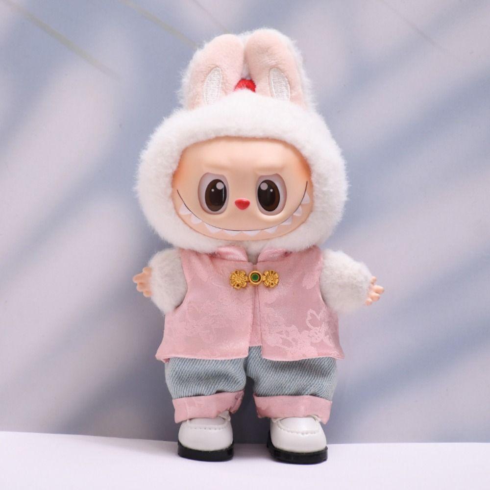 

Chinese Style Labubu Doll s Clothes Silk 17cm Plush Dolls Clothes Children Gift Style 1