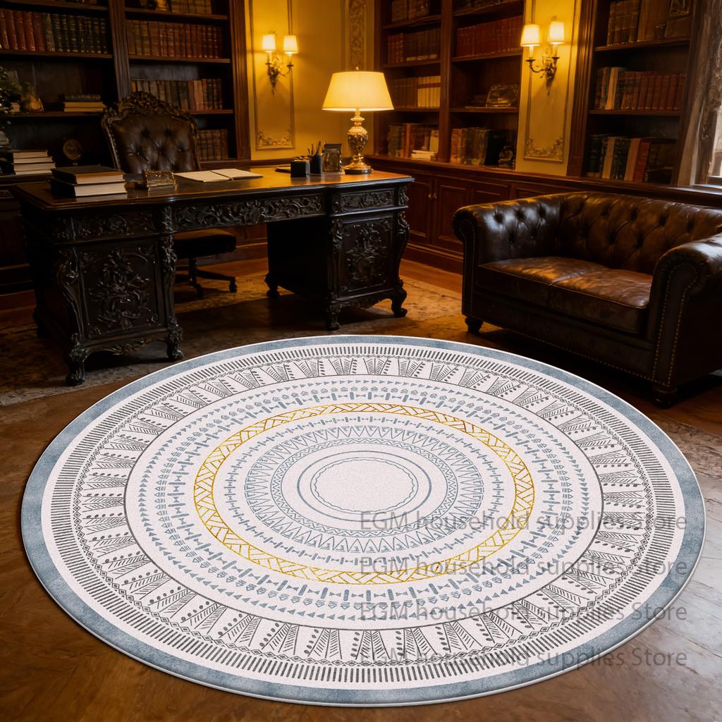 Classic Ethnic Style Circular Carpet Persian Living Room Decor Circular Mats lounge study non-slip washable Rugs customizable