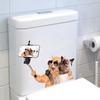 Hipster Cat Selfie Toilet Stickers Funny Bathroom Waterproof Decals, Self-Adhesive Cool Cat Wall Art for Bathroom Decor