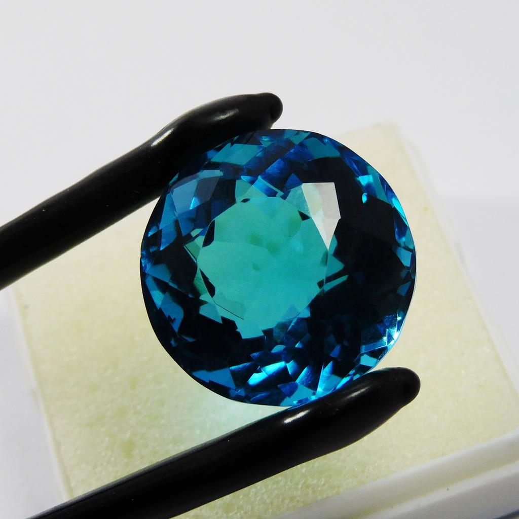 Lab-Created Blue Sapphire Loose Gemstone Round Cut 48.60 Ct Jewelry Making September Birthstone Gift