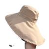 Summer Outdoor Sunscreen Sun Hat with Ponytail Hole Hat Female Korean Version Fashion Big Eaves Shawl Bucket Hat Tide