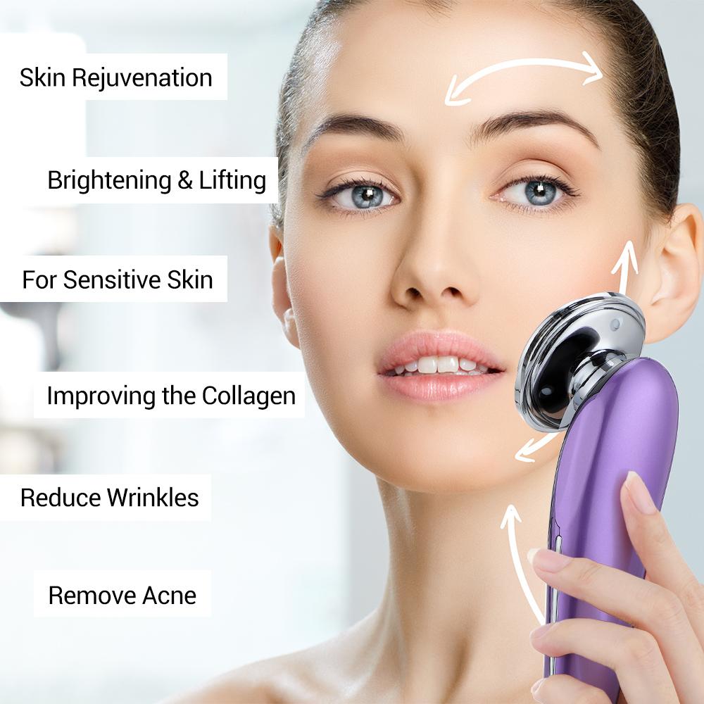 7 In 1 EMS RF Facial Massager Microcurrent LED  Light Therapy Skin Rejuvenation Anti Aging Wrinkle Face Lift Beauty Device