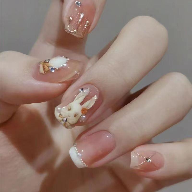 Rabbit Manicure Handmade Wearing Sweet Girl False Nail Patch Beautiful