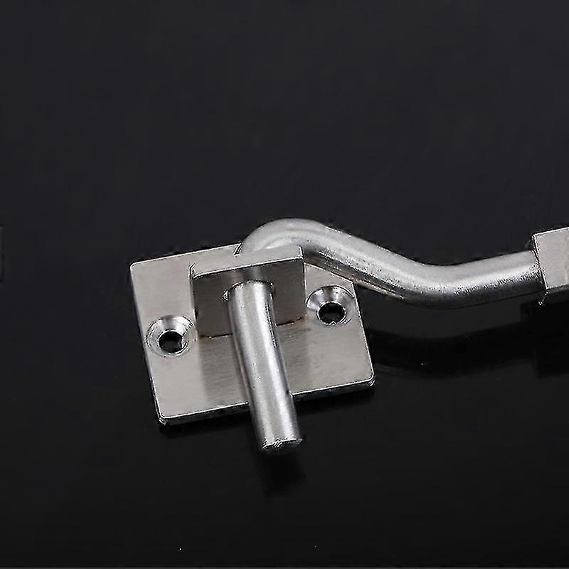 Heavy Duty Shed Hook Eye Latch Stainless Steel Shed Window Hook for Shed Door Garage Door, 8 Inch, Silver