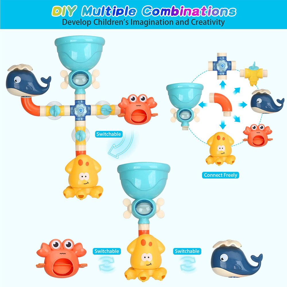 Baby Badespielzeug Badewanne DIY Rohre Schläuche Badezeit Wasserspiel Sprühbad Spielzeug für Kleinkinder Kinder Geschenke Geburtstagsgeschenk