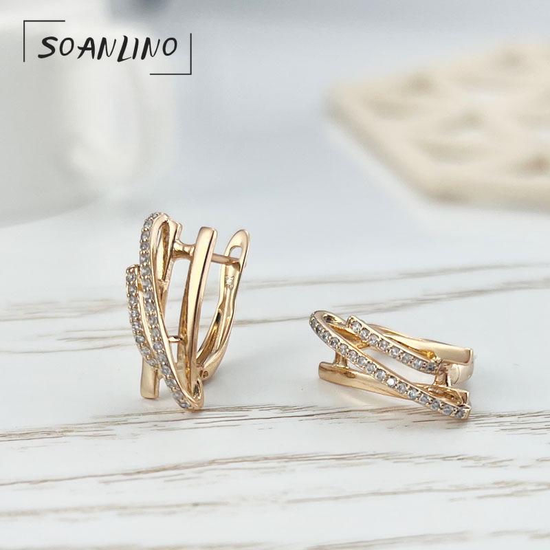 

SOANLINO изысканные модные простые многоуровневые серьги с цирконом для женщин