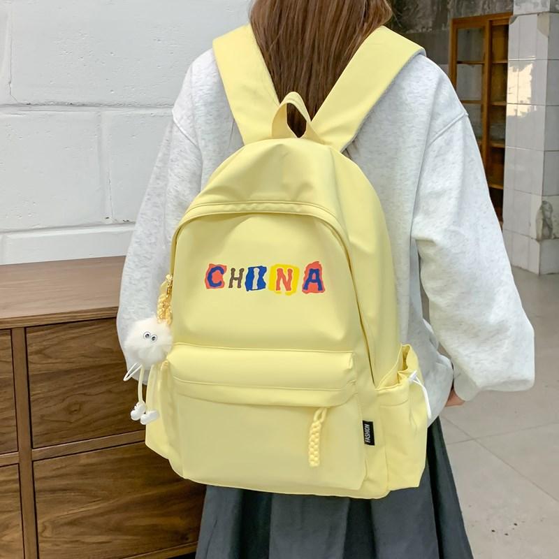 Junior High School Student Schoolbag Letter Print Women's Lightweight Backpack