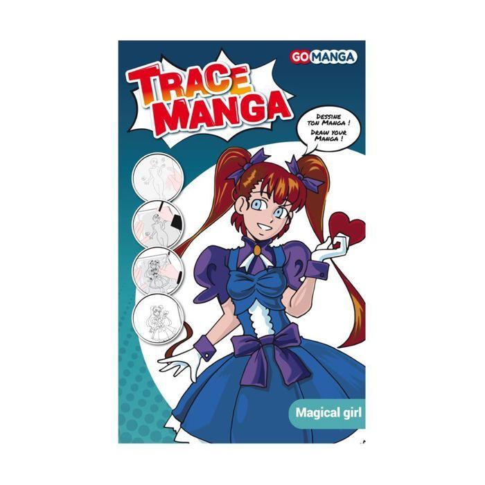 Gabarit de dessin - GO MANGA - Magical Girl - Multicolore - Réutilisable - Pour enfants