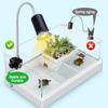 Lampada Riscaldante per Rettili Luce UVA UVB per Acquario Tartarughiera Lampadina per Esposizione al Sole e Supporto con Morsetto Girevole a 360° per Cacatua Camaleonte Alogeno