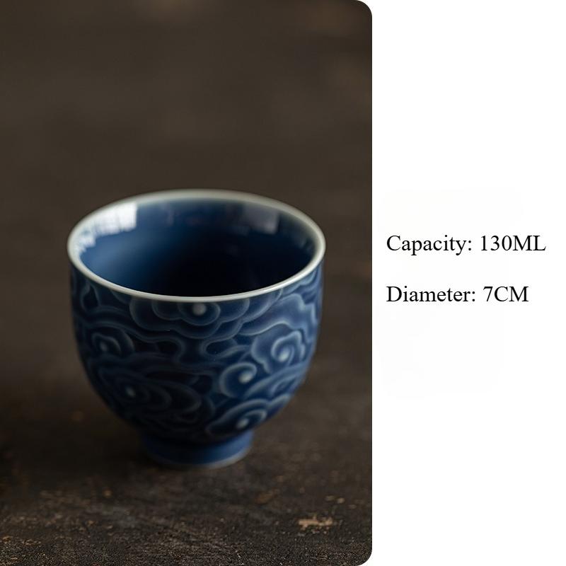 Chinese Kung Fu Tea Brewing Cup, Ceramic Retro-style Design, Solid Color Appearance, Household Anti-scald Tea Brewing Cup