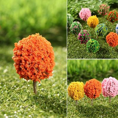 For  Model Train Railroad Decoration Miniature Flower Tree Building Landscape Accessories Artificial Scenery Trees
