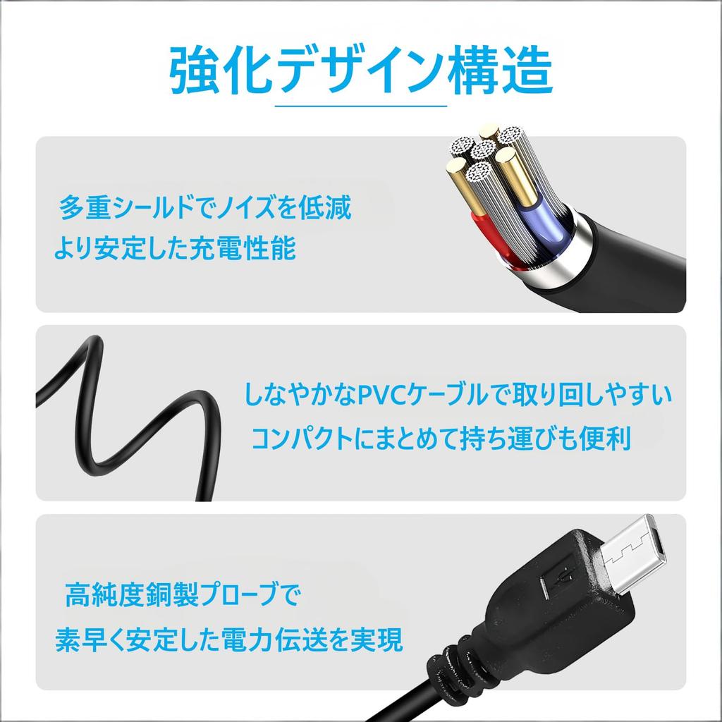 PS4 Controller Charging Cable Micro USB Charging Cable Fast Charging Data Transfer Compatible with PlayStation 4 One and Other Devices 1.8m High-Speed