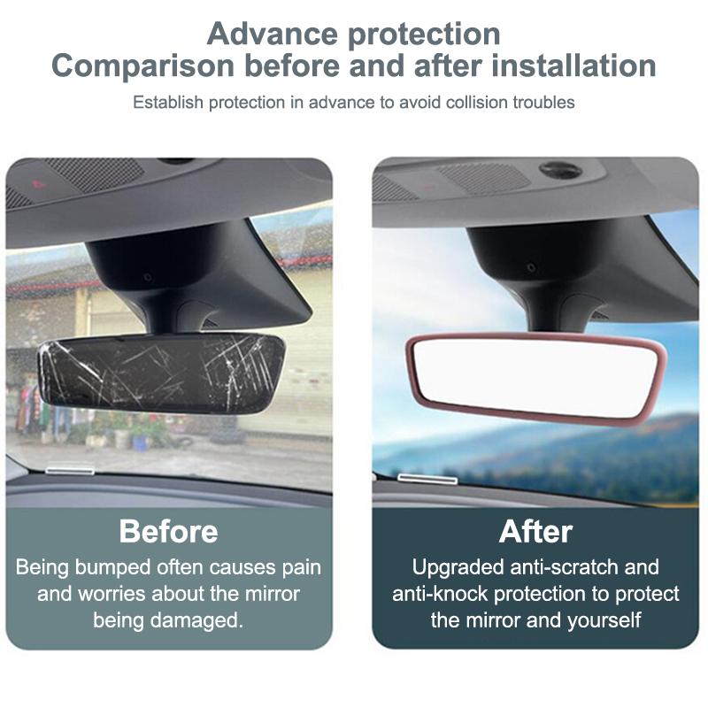 Heißer Verkauf Für Model 3 Y Highland Juniper 2019-2026 Silikon Rückspiegel Schutzrahmen Mittelkonsole Rückspiegelabdeckung