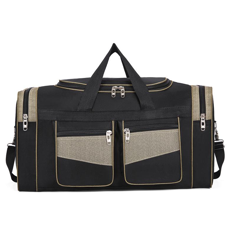 

Чоловічий водонепроникний дорожній рюкзак великої місткості з нейлону: Легка, одноплечова, ручна поклажа. Small 65cm чорний/хакі