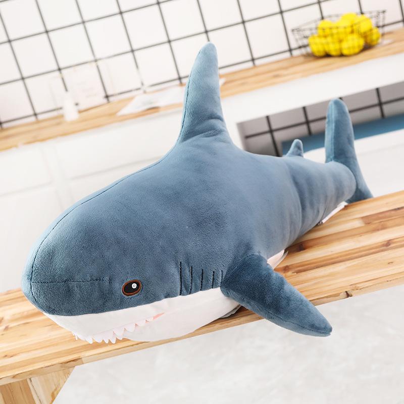 Clearance_2Sizes Cute Shark Plush Toy Soft Long Throw Pillow Doll Shark Stuffed Toys Holiday Gift Kids Girls Birthday Gifts Bed