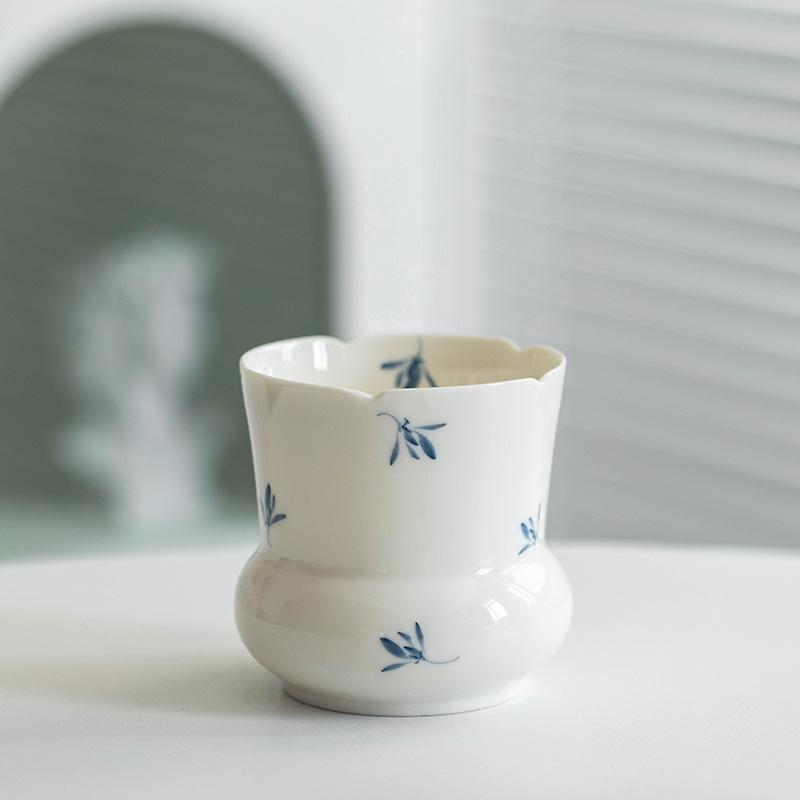 Pure hand-painted Phalaenopsis Ercai cover bowl retro underglaze color household ceramic Kung Fu tea set tea bowl teapot teacup