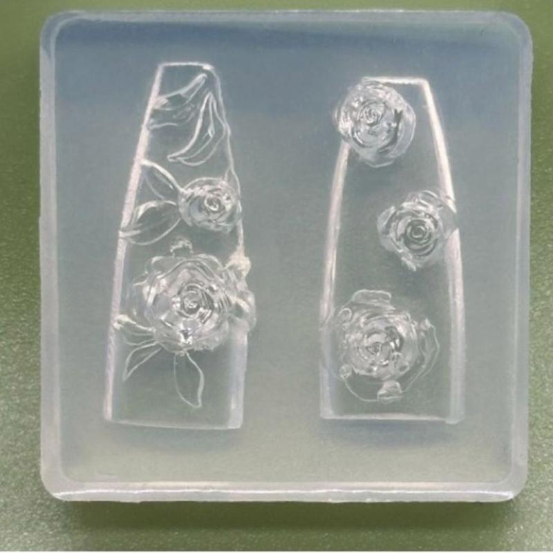 Nail Art Moulds Silicone Template Nail Designing Tool Flower Theme Silicone Handmade Molds for Manicure Creation