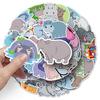 50 Hippo Graffiti Personalized Cartoon Animal Children's DIY Mobile Phone Case Water Cup Suitcase Sticker Waterproof