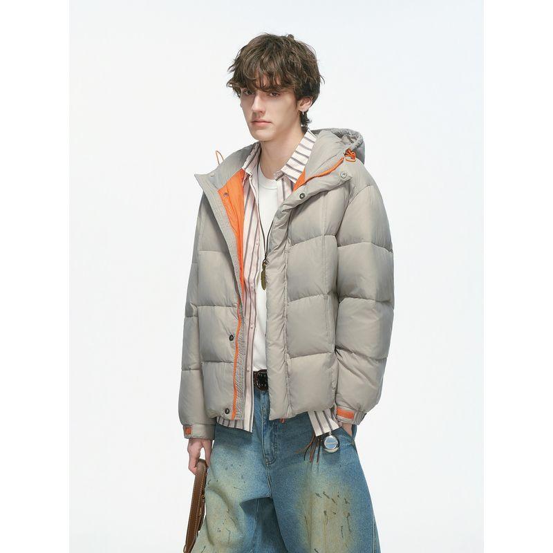 Dream Made90 White Duck down Color-Blocked Puffer Jacket for Men, Winter Thickened Warm Couple's Bread Coat