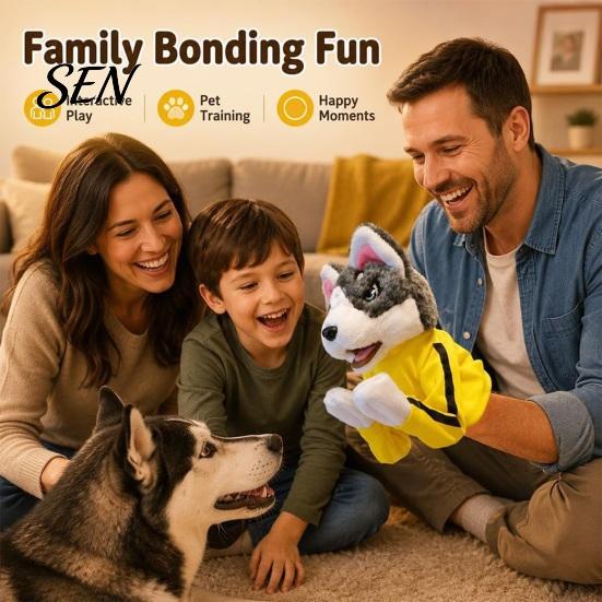 Safe Scratching Toys for Pets Boxing Animal Hand Puppet, Plush Shark Dinosaur Dog Toy Pets, Interactive Soft Cotton Filled Pet Play Training