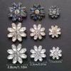 5Pcs Luxury And Beautiful Flower Inlaid Rhinestone Metal Buttons Clothing Gift Boxes Scarves Hats DIY Decorative Accessories
