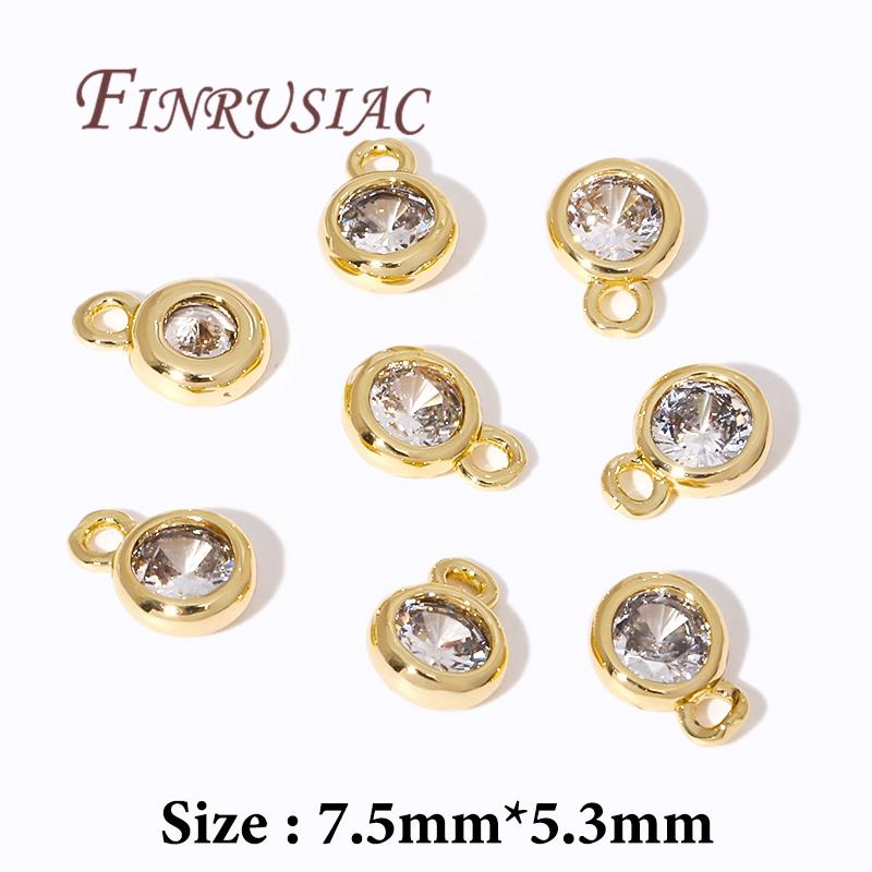Messing mit 18K Goldbeschichtung mit Zirkon Anhängern Charms Verbinder Zubehör Für Schmuckherstellung Zubehör, DIY Armbänder Zubehör