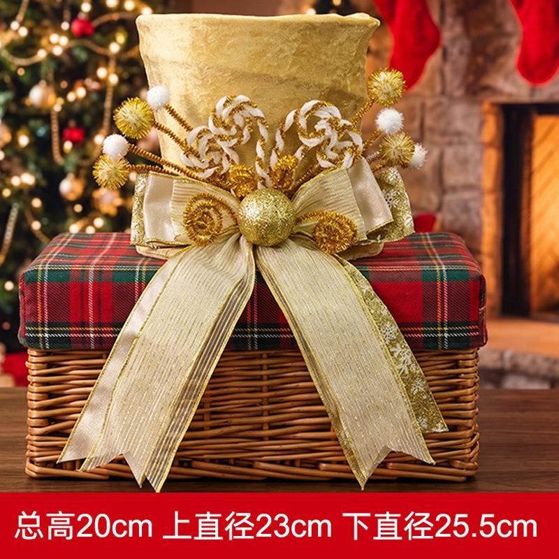 Christmas Tree Topper Hat With Spring Bowknot Star Decor