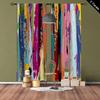 2pcs -A beautiful multi-color combination print curtains, pole bag curtains, home decoration, room decoration