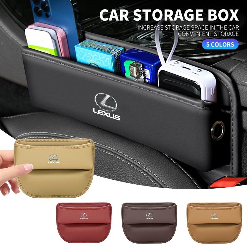 PU Leather Car Seat Side Storage Pocket Suede Gap Filler Organizer Box For Lexus RX330 IS250 ES300h UX GX470 LX570 LS430