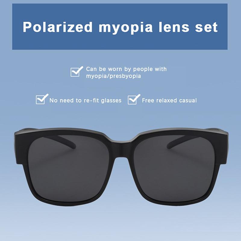 Polarized Sunglasses Cover Over Myopia Prescription Glasses Portable Men Women Vintage Fishing Driving Eyewear