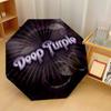 Deep Purple Print 8?Ribs Automatic Umbrella Wind Resistant Lightweight Folding Umbrella For Outdoor Travel