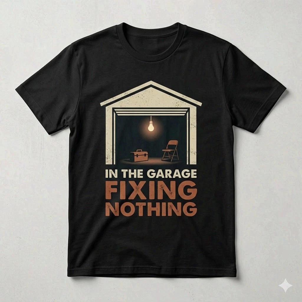In The Garage Fixing Nothing Funny Dad Garage Father s Day Tee XL