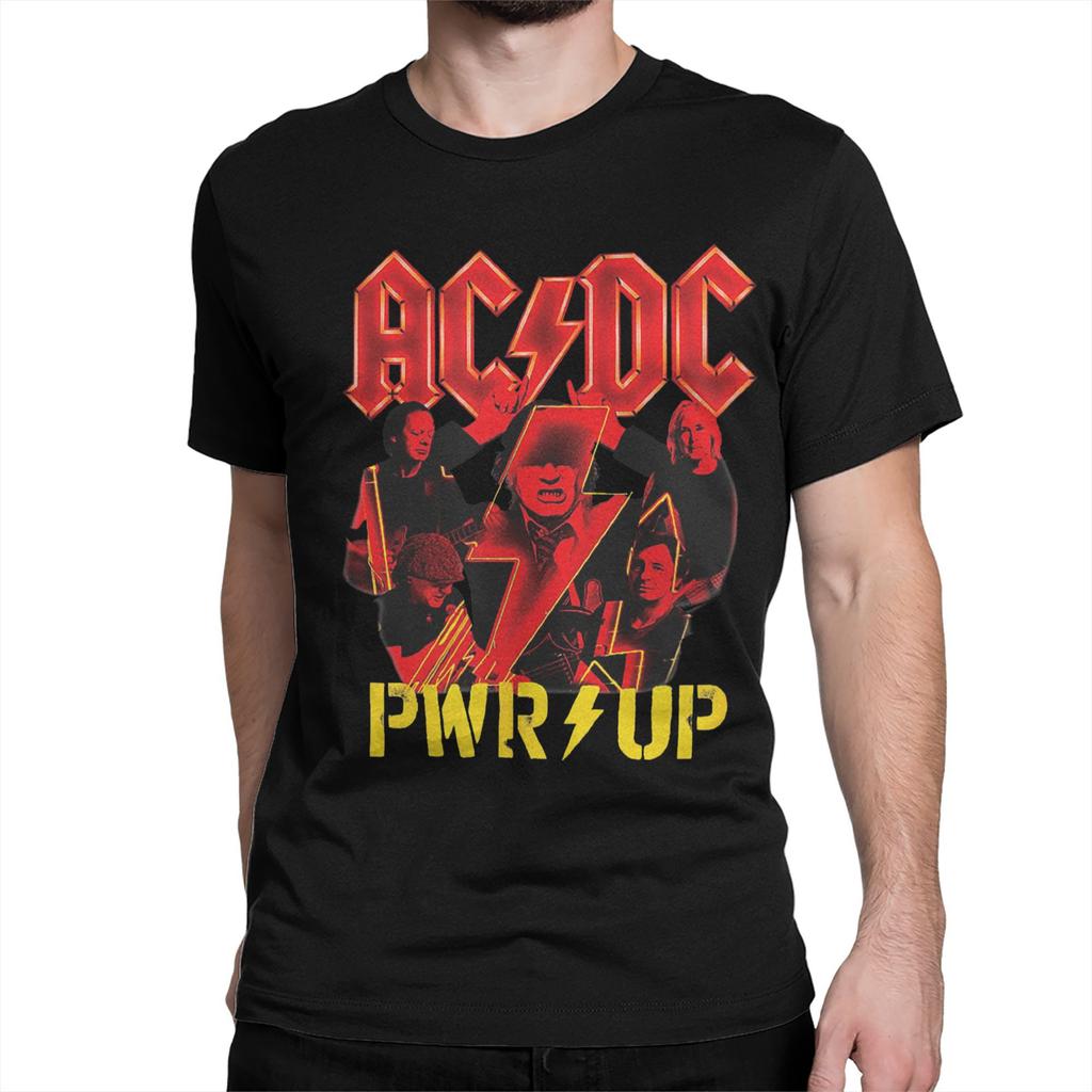 AC Rock Music DC T Shirts Men Women Pure Cotton Awesome T-Shirt Round Neck Heavy Metal Tees Short Sleeve Clothes Plus Size