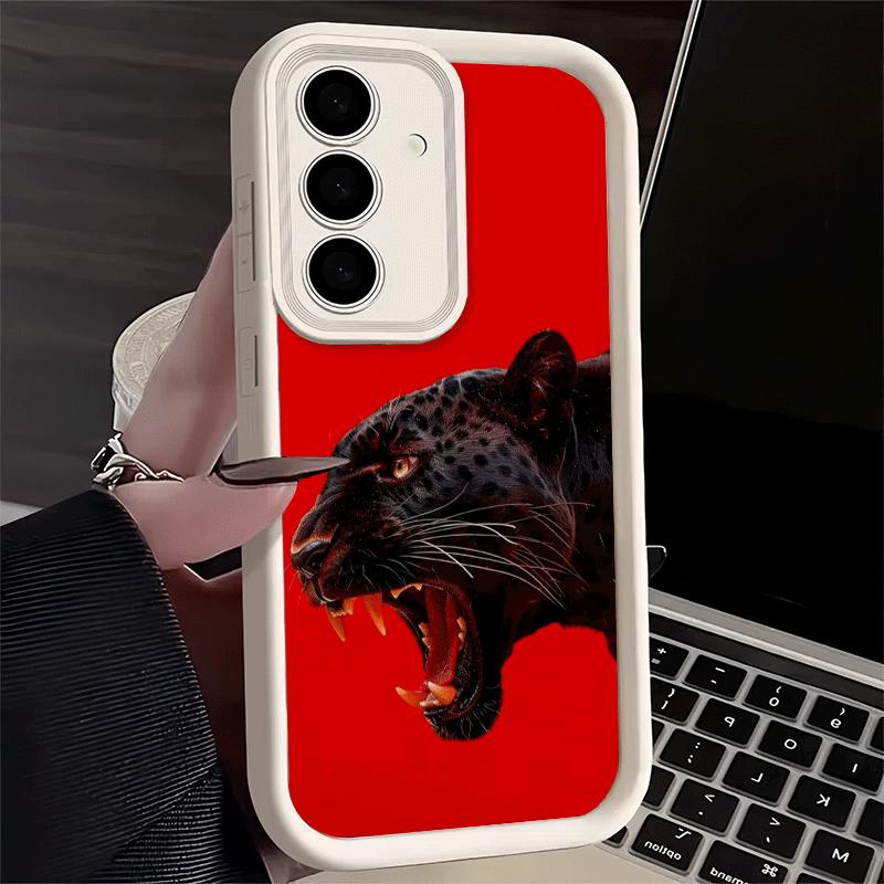 Phone Case for Samsung Galaxy S26 S25 Ultra S24 FE Black Panther Cool Animal Shell S23 Plus S22 + S21 S20 5G Soft Silicone Funda Samsung S26 Plus